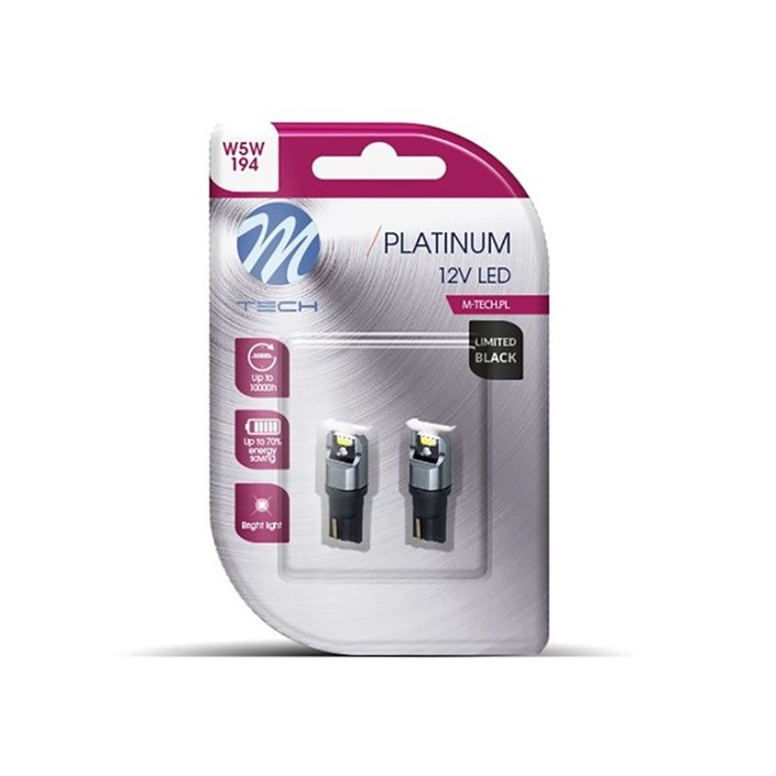 LED MTech W5W T10 Black 4x1616SMD 12v Branco (PAR) - Image 2