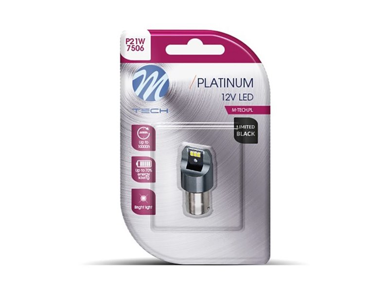LED MTech P21W BA15S Black 6x3020SMD 12v Branco