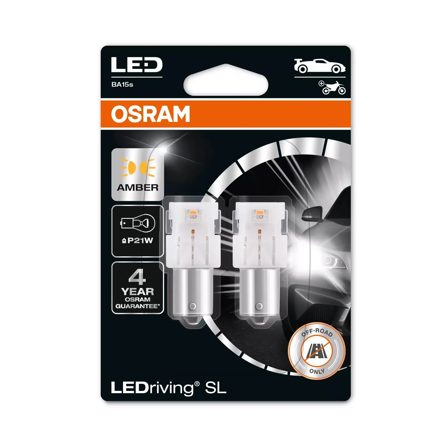 Osram LEDriving SL BA15S (P21W) 1,3W Amarelo (2un)