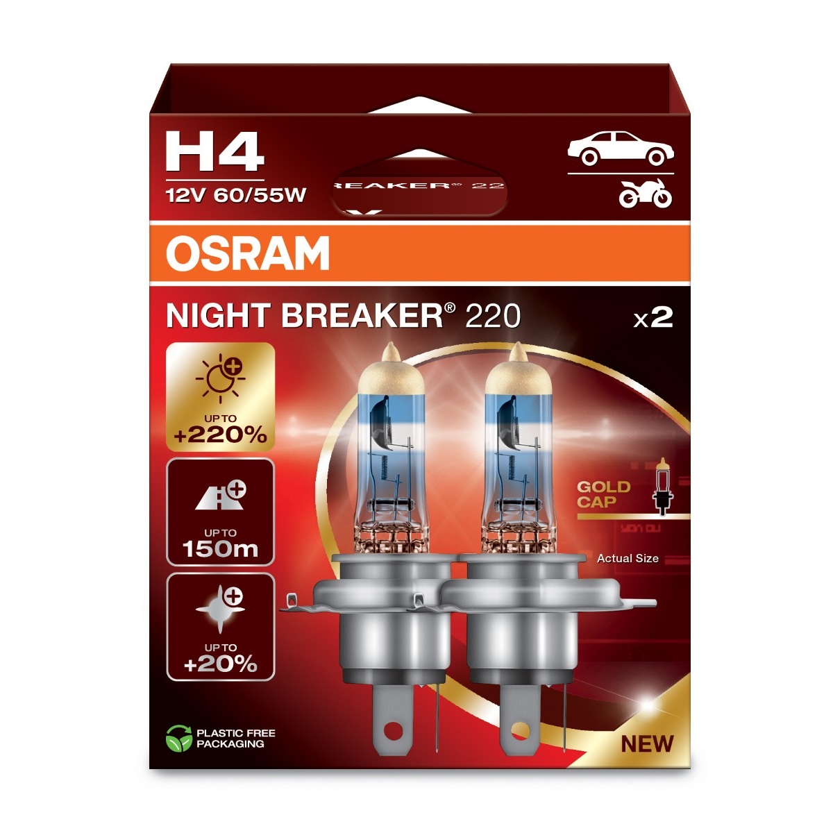 Osram Night Breaker 220 H4 60/55W 12v (DuoBox)