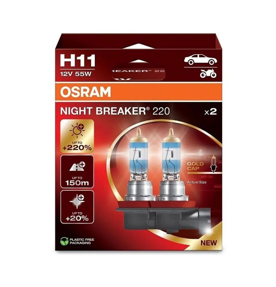 Osram Night Breaker 220 H11 55W 12v (DuoBox)