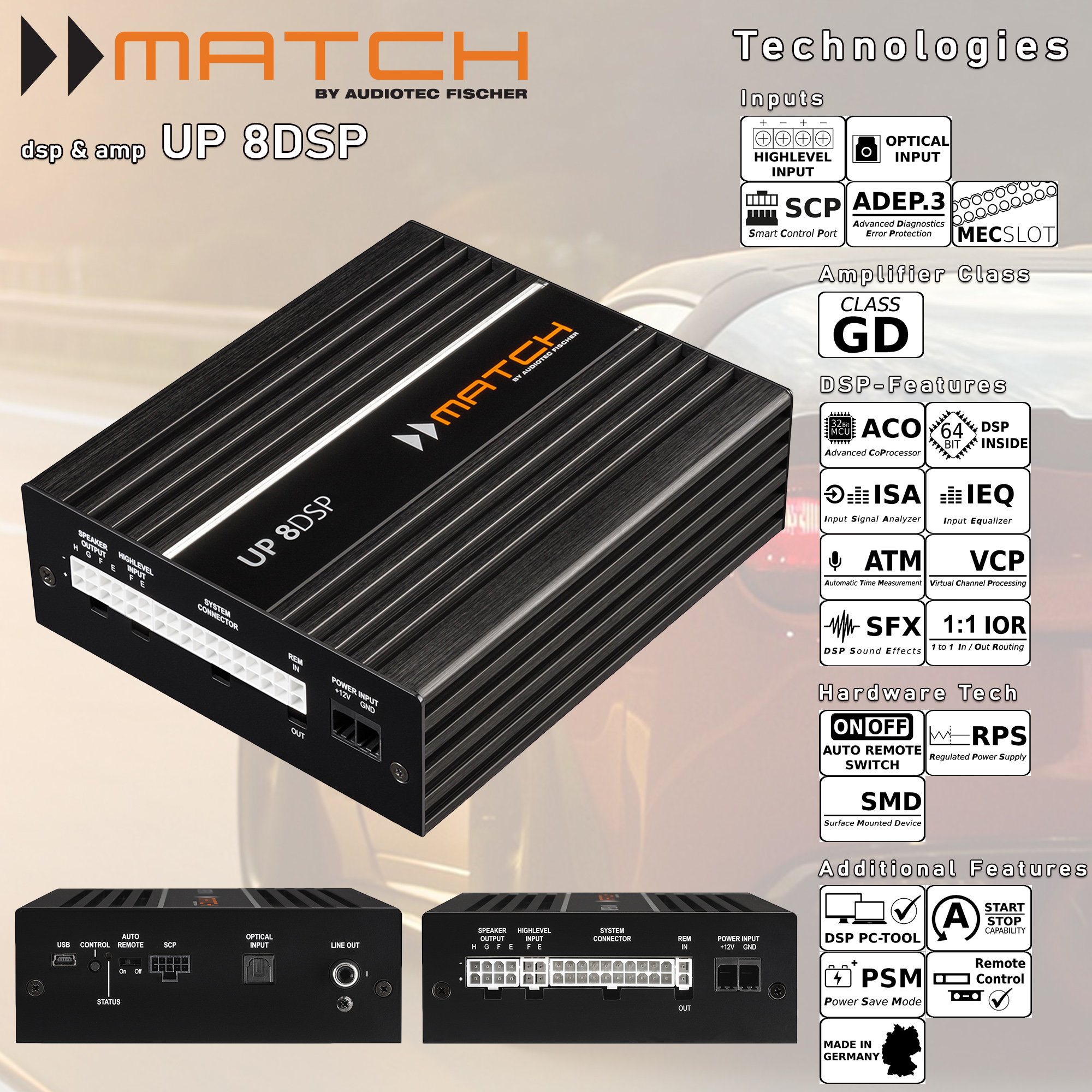 Amplificador e Processador Audio Match UP 8DSP - Image 5