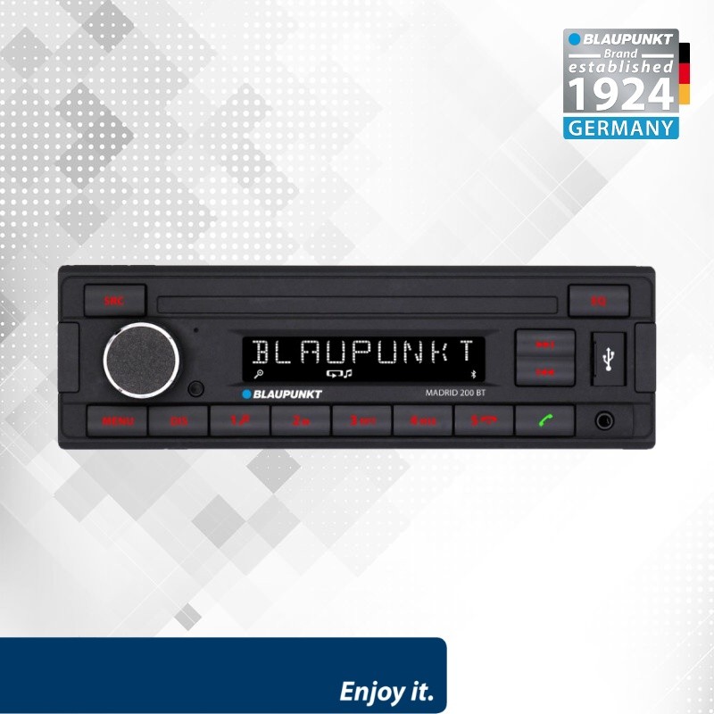 Rádio Blaupunkt Madrid 200 BT 1DIN USB Bluetooth 12V