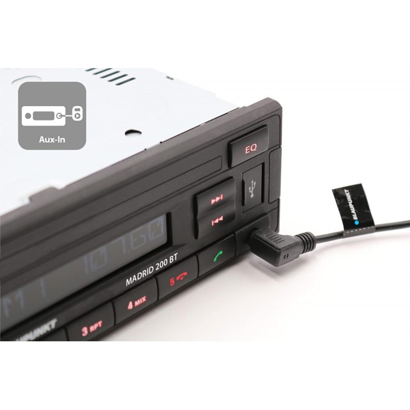 Rádio Blaupunkt Madrid 200 BT 1DIN USB Bluetooth 12V - Image 3