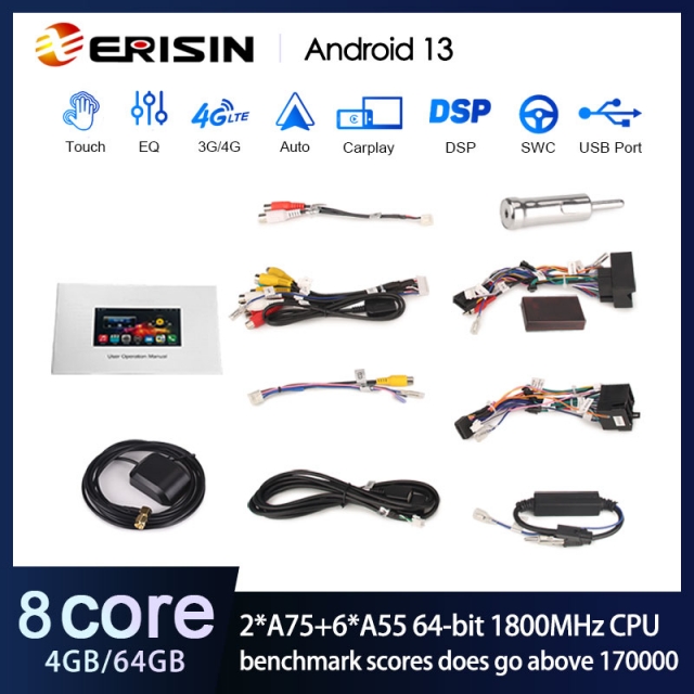 Rádio Erisin Android 13 MT8667 4GB 64GB Alfa Romeo 159 Brera Spider 7" CPW DSP - Image 7