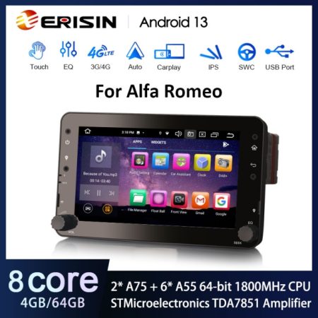 Rádio Android 13 7" MTK 4GB 64GB Alfa Romeo 159 Brera Spider CPW DSP - Image 3
