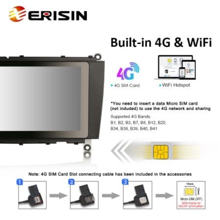Rádio Android 12 8" Octa-Core MT8667 Mercedes-Benz CLK W209 4GB 64GB 253mm CPW DSP - Image 4