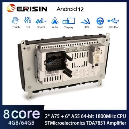 Rádio Android 12 8" Octa-Core MT8667 Mercedes-Benz CLK W209 4GB 64GB 253mm CPW DSP - Image 5