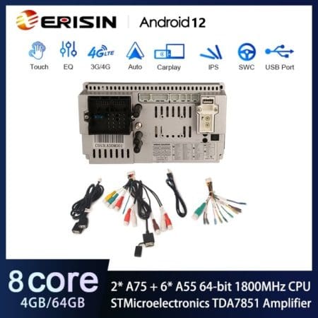 Rádio Android 12 8" Octa-Core MT8667 Mercedes-Benz CLK W209 4GB 64GB 253mm CPW DSP - Image 6