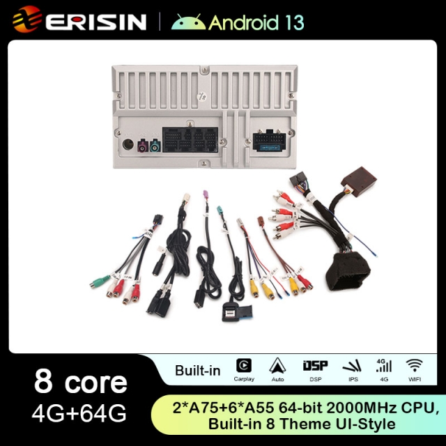 Rádio Erisin Android 13 MT8667 4GB 64GB VW 7" Audi A4 B6 B7 - Image 6