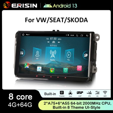 Rádio Erisin Android 13 MT8667 4GB 64GB VW 9