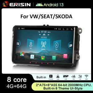 Rádio Erisin Android 13 MT8667 4GB 64GB VW 9″ HD CPW DSP