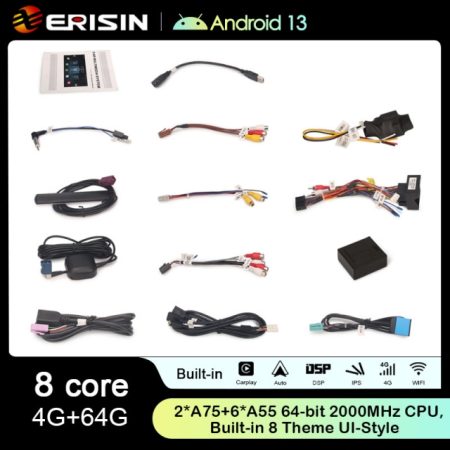 Rádio Erisin Android 13 MT8667 4GB 64GB VW 9