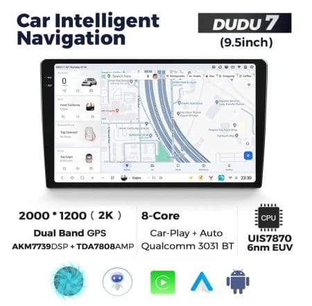 Rádio Mekede Dudu 7 Android 13 UIS7870 6GB 64GB 10.36" 2K VW Passat 2015