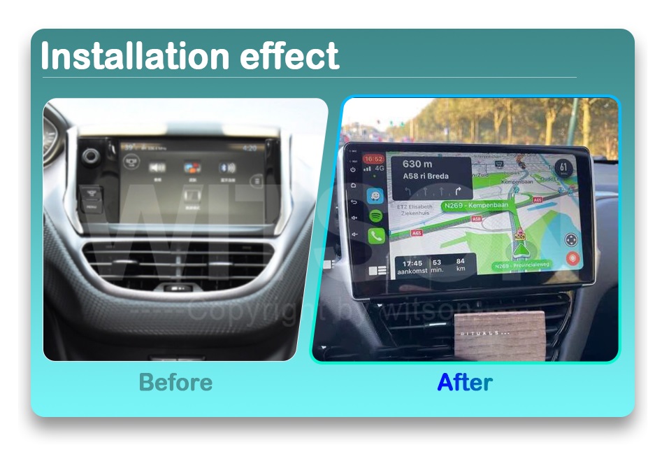 Rádio Witson Android 14 UIS7862 4GB 64GB 10.1" Peugeot 208/2008 2016-2018 - Image 4