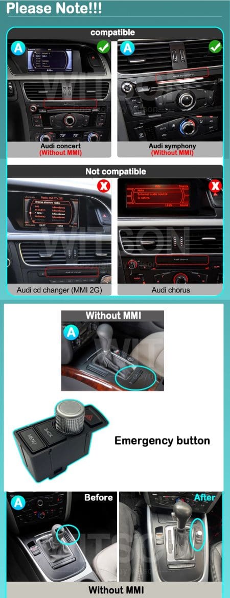 Ecrã Android 13 10.25" Snapdragon 680 4GB 64GB Audi Q5 2009-2018 LOW - Image 9