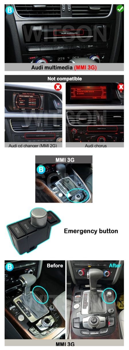 Ecrã Android 13 10.25" Snapdragon 680 4GB 64GB Audi Q5 2009-2018 MMI 3G - Image 9