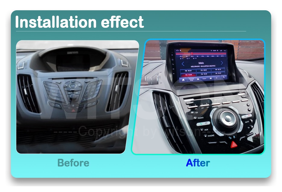 Rádio Witson Android 14 UIS7862 4GB 64GB 9" Ford Kuga C-Max Escape 2013-2016 - Image 3