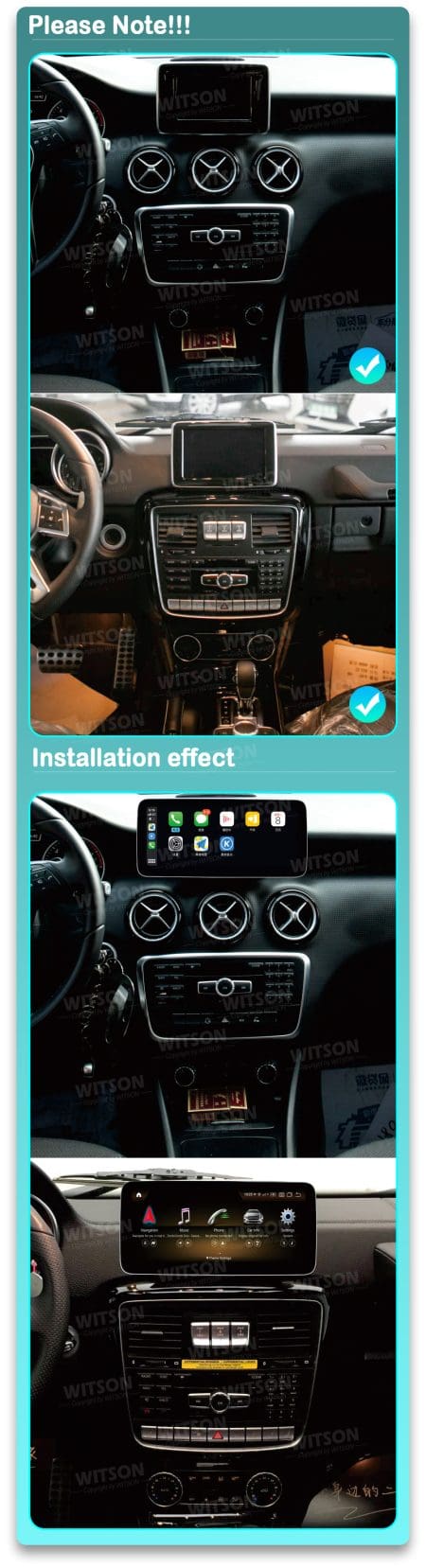 Ecrã Android 13 10.25" Snapdragon 680 4GB 64GB Mercedes A CLA GLA G NTG 4.5 2013-2015 - Image 8