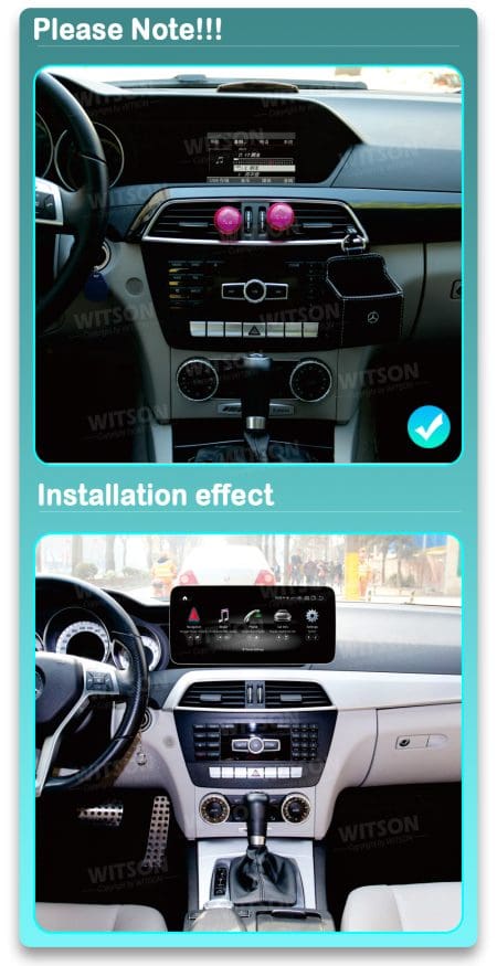 Ecrã Android 13 12.3" Snapdragon 680 4GB 64GB Mercedes-Benz C W204 NTG 4.5 2011-2014 - Image 8