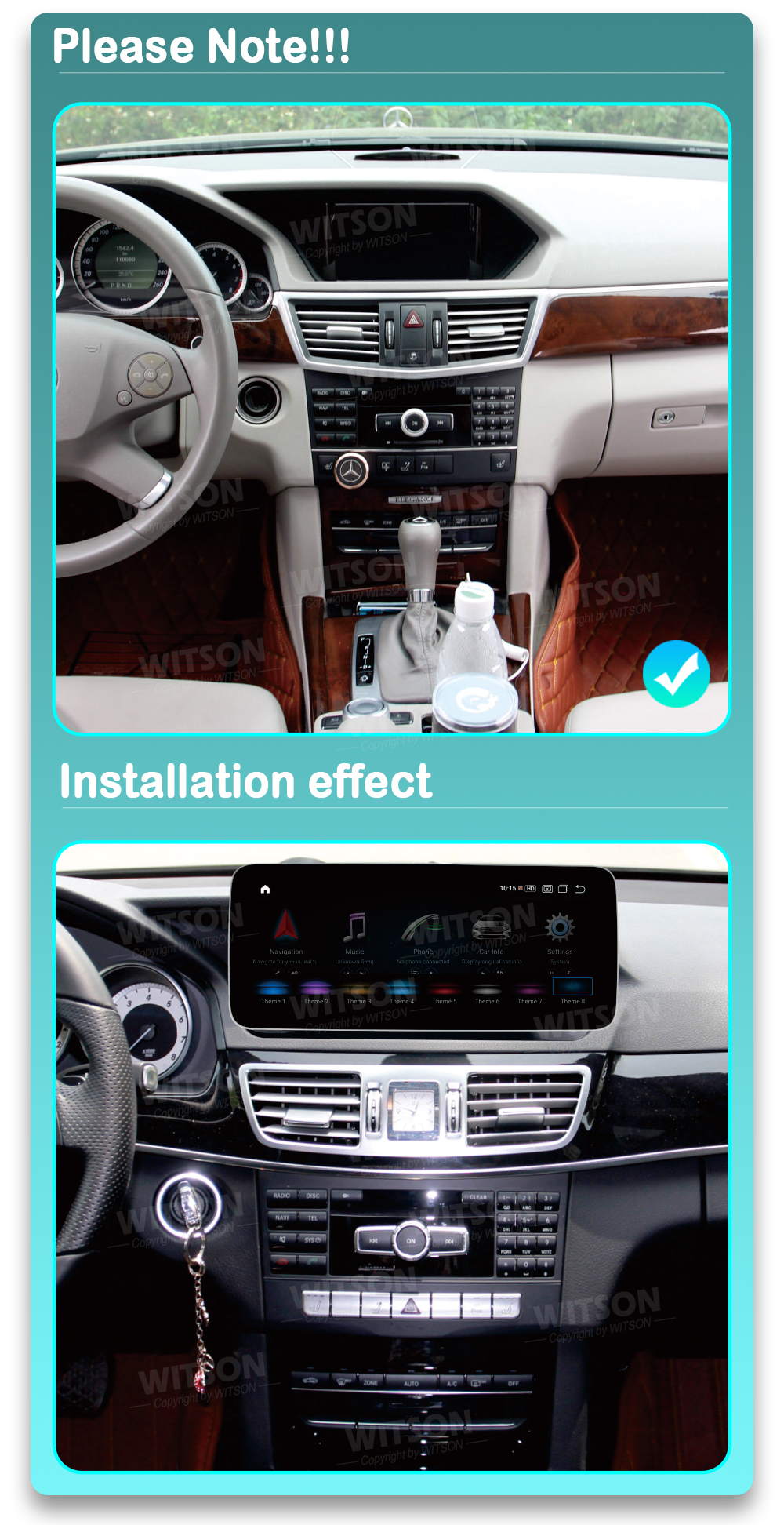 Ecrã Android 13 12.3" Snapdragon 680 4GB 64GB Mercedes-Benz E W212 NTG 4.0 2010-2012 - Image 7
