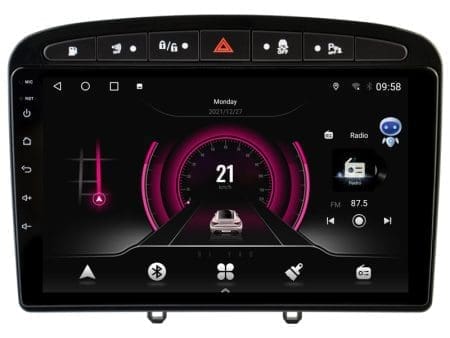 Rádio Witson Android 14 UIS7862 4GB 64GB 9" Peugeot 408 2010-2016308 1 T7 2007-2015 (preto)