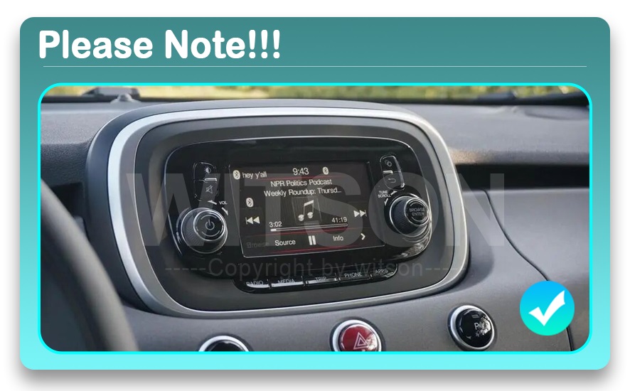 Rádio Witson Android 14 UIS7862 4GB 64GB 9" Fiat 500X 2014-2020 - Image 7