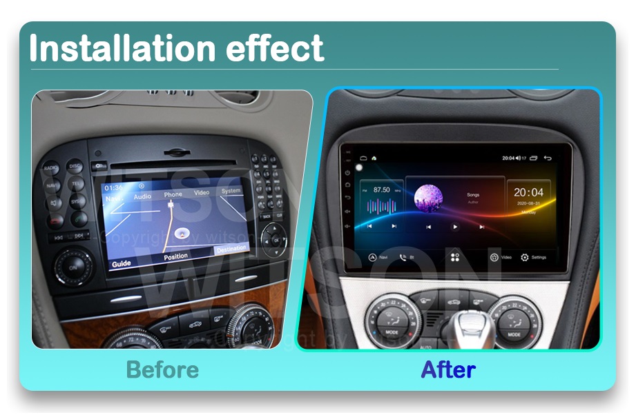 Rádio Witson Android 14 UIS7862 4GB 64GB 9" Mercedes-Benz SL R230 2001-2007 - Image 8