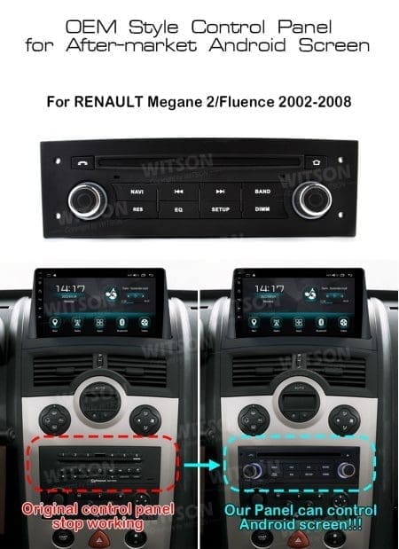 Painel Frontal para Rádio Android Renault Megane 2 - botões em cor de laranja (2002-2008) - Image 4