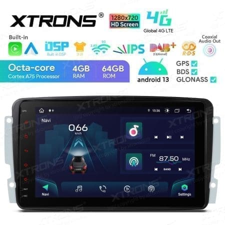 Rádio Xtrons Android 13 8" Octa-Core MTK8667 4GB 64GB Mercedes-Benz S/B