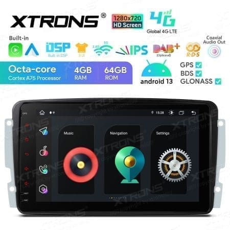 Rádio Xtrons Android 13 8" Octa-Core MTK8667 4GB 64GB Mercedes-Benz S/B - Image 3