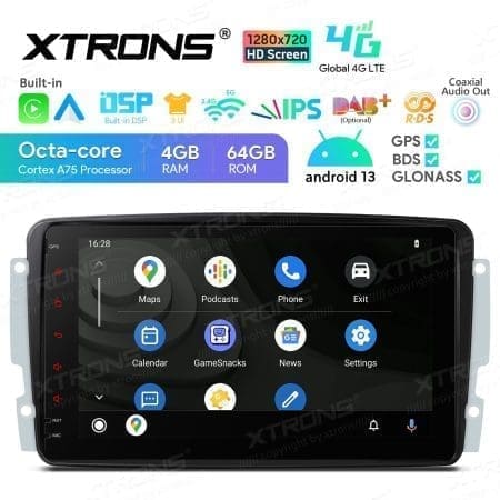 Rádio Xtrons Android 13 8" Octa-Core MTK8667 4GB 64GB Mercedes-Benz S/B - Image 6