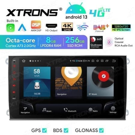 Rádio Xtrons Android 13 9" Snapdragon 665 8GB 256GB Porsche Cayenne S/Botões 2003-2010
