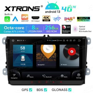 Rádio Xtrons Android 13 9″ Snapdragon 665 8GB 256GB VW Seat Skoda CPW S/Botões