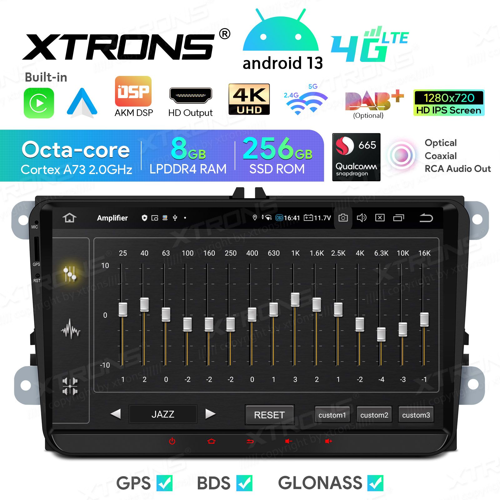 Rádio Xtrons Android 13 9" Snapdragon 665 8GB 256GB VW Seat Skoda CPW S/Botões - Image 3