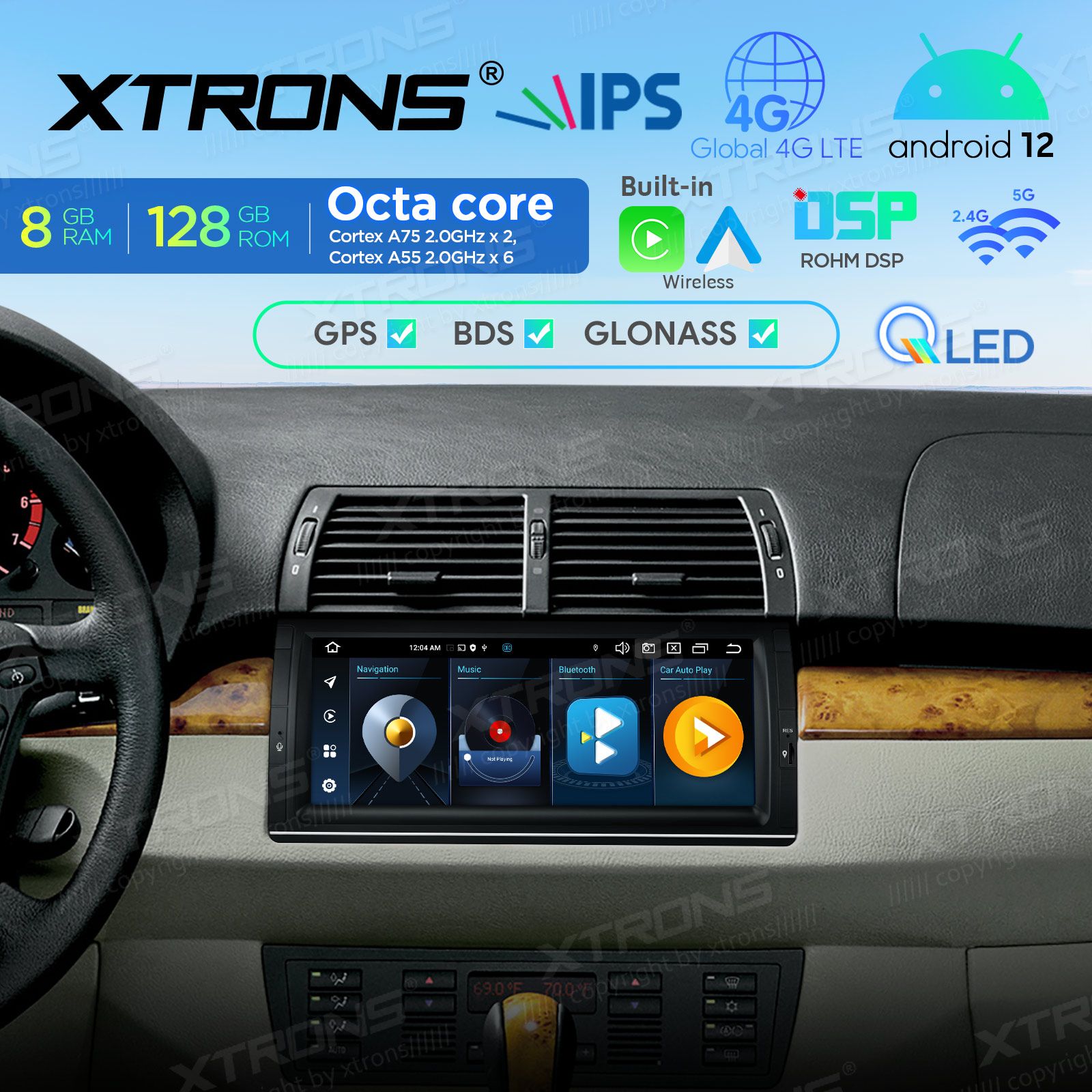 Rádio Xtrons Android 12 10.25" Octa-Core 1.8Ghz 6GB 128GB BMW X5 E53 1999-2006 - Image 6