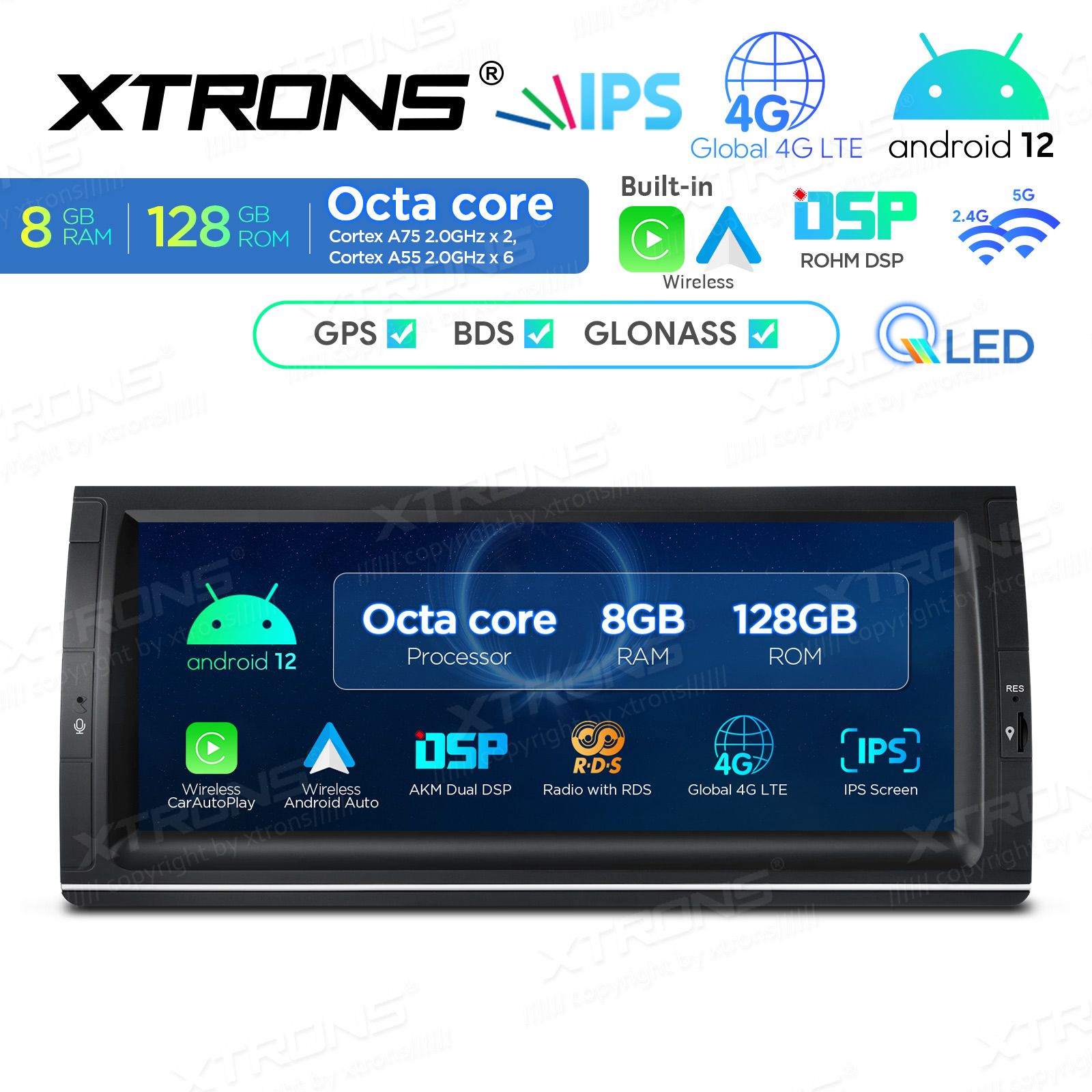 Rádio Xtrons Android 12 10.25" Octa-Core 1.8Ghz 6GB 128GB BMW X5 E53 1999-2006 - Image 2