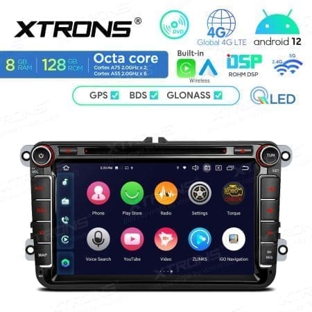Rádio Xtrons Android 12 8" Octa-Core 1.8Ghz 6GB 128GB Volkswagen, Seat e Skoda - Image 4