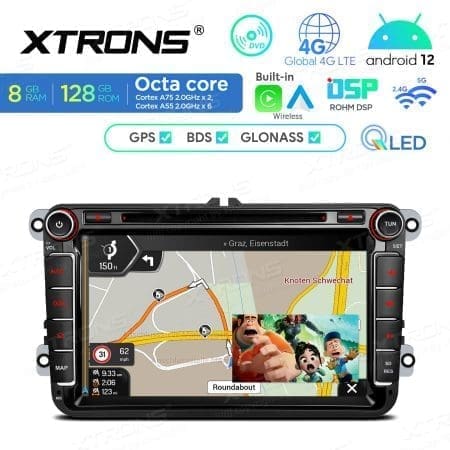 Rádio Xtrons Android 12 8" Octa-Core 1.8Ghz 6GB 128GB Volkswagen, Seat e Skoda - Image 7