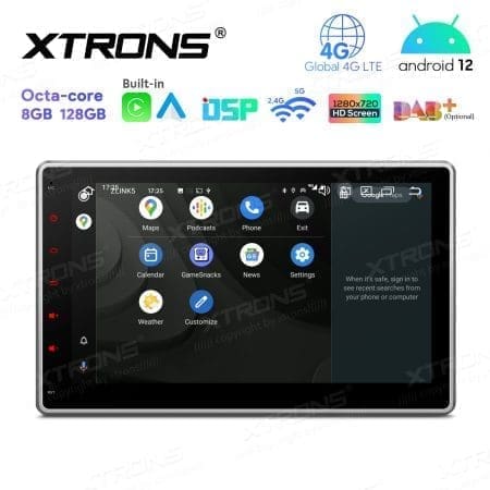 Rádio Xtrons Android 12 10.1" Octa-Core MTK 8GB 128GB Universal 2DIN Rotativo - Image 6