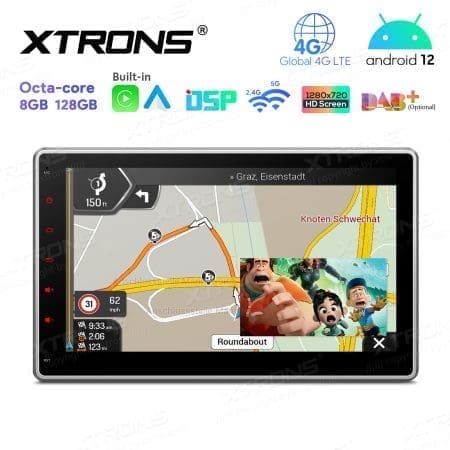 Rádio Xtrons Android 12 10.1" Octa-Core MTK 8GB 128GB Universal 2DIN Rotativo - Image 7