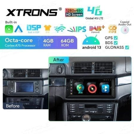Rádio Xtrons Android 13 10.25" Octa-Core BMW Série 7 E38 Série 5 E39 4GB 64GB - Image 13