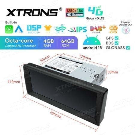 Rádio Xtrons Android 13 10.25" Octa-Core BMW Série 7 E38 Série 5 E39 4GB 64GB - Image 10