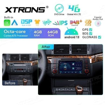 Rádio Xtrons Android 13 7" Octa Core 4GB 64GB BMW Série 3 E46 Rover 75 MG ZT - Image 13