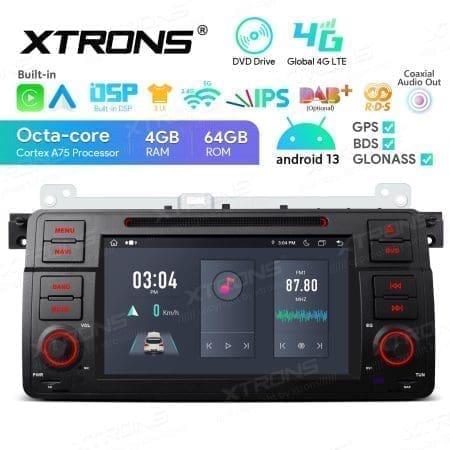 Rádio Xtrons Android 13 7" Octa Core 4GB 64GB BMW Série 3 E46 Rover 75 MG ZT - Image 4