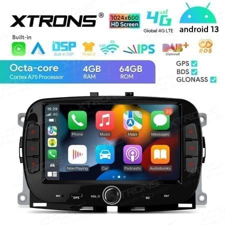 Rádio Xtrons Android 13 7" Octa Core 4GB 64GB Fiat 500 2016-2020 - Image 5