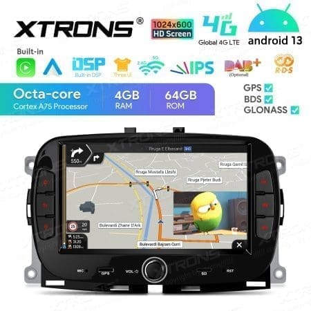 Rádio Xtrons Android 13 7" Octa Core 4GB 64GB Fiat 500 2016-2020 - Image 7