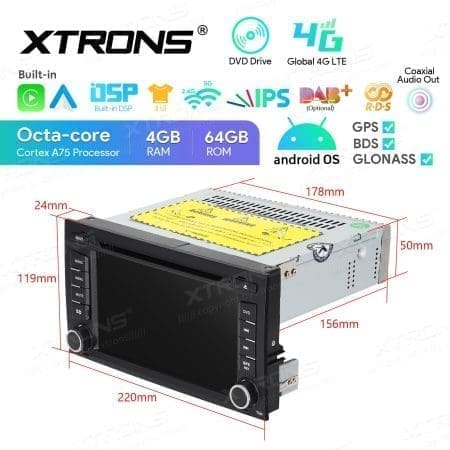 Rádio Xtrons Android 13 7" Octa-Core 4GB 64GB Seat Leon 2013-2018 - Image 9