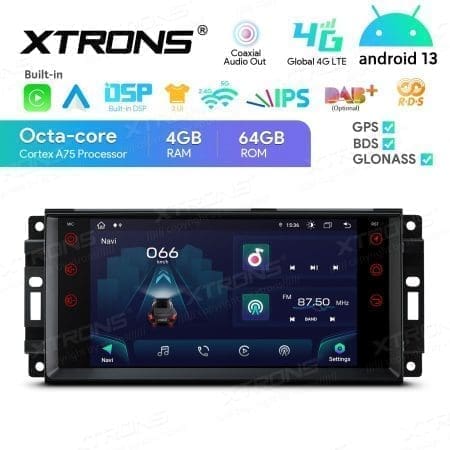 Rádio Xtrons Android 13 7" Octa-Core 4GB 64GB Jeep, Dodge e Chrysler