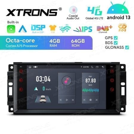 Rádio Xtrons Android 13 7" Octa-Core 4GB 64GB Jeep, Dodge e Chrysler - Image 4